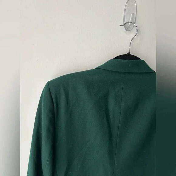 Vintage Talbots Blazer Jacket dark forest Green Wool  Vintage USA Women - Picture 8 of 10